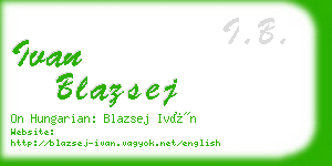 ivan blazsej business card